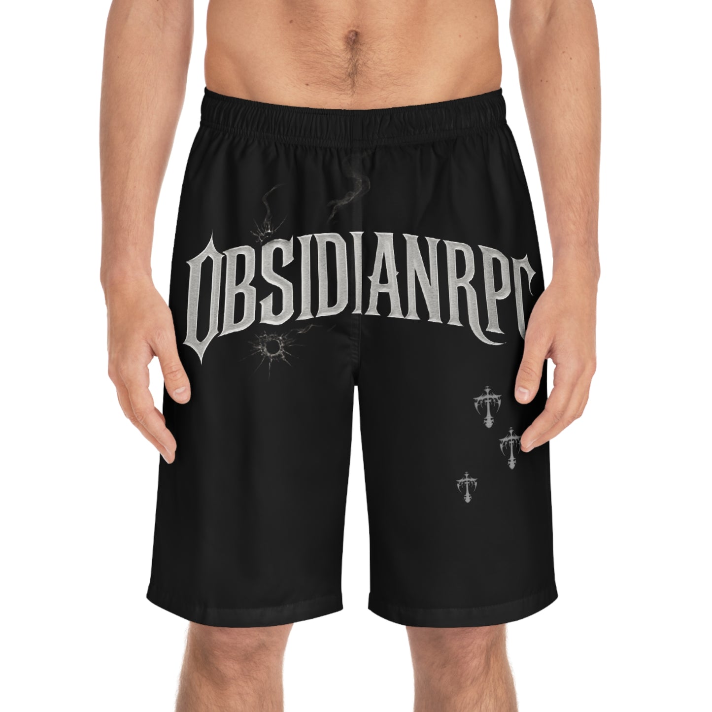 Men's Board Shorts - Obsidian RPC Design for Summer Fun