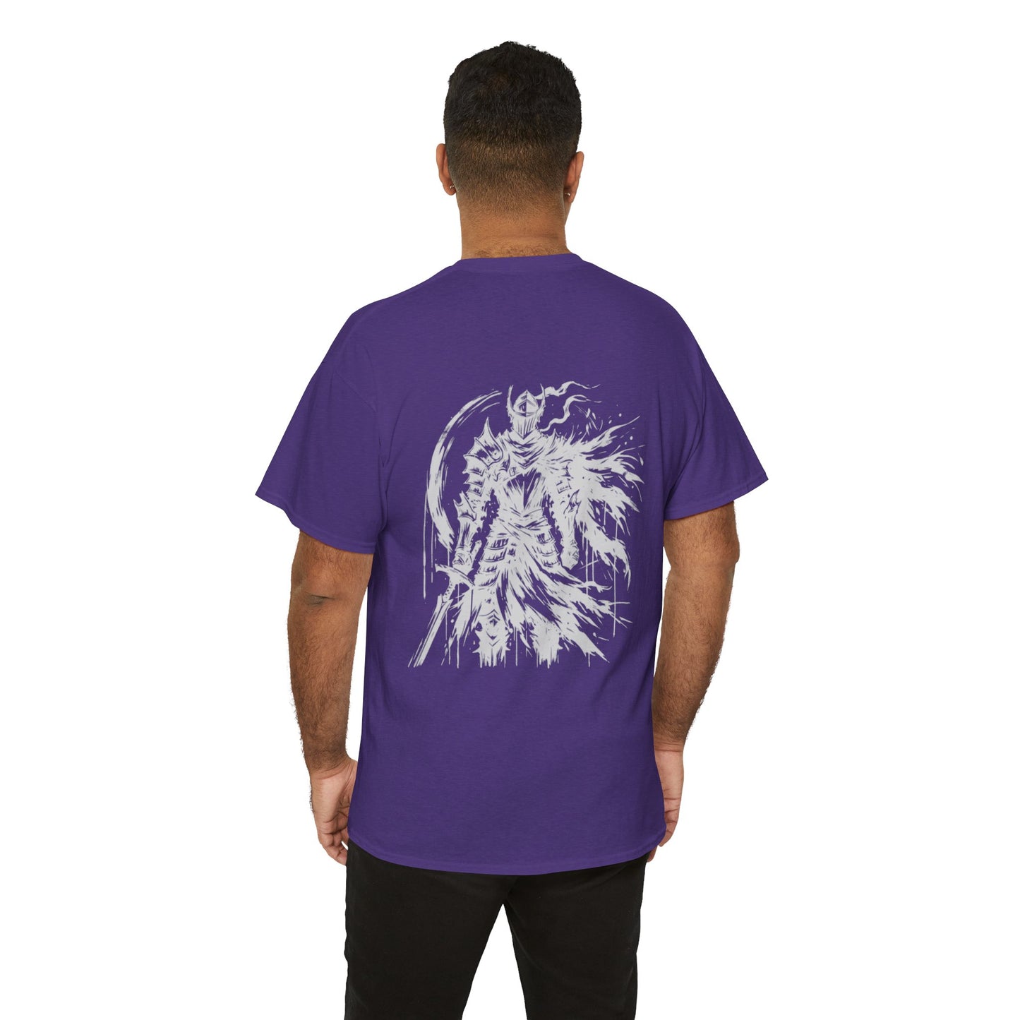 Obsidian Warrior Graphic Unisex Heavy Cotton Tee - Bold Streetwear for Gamers