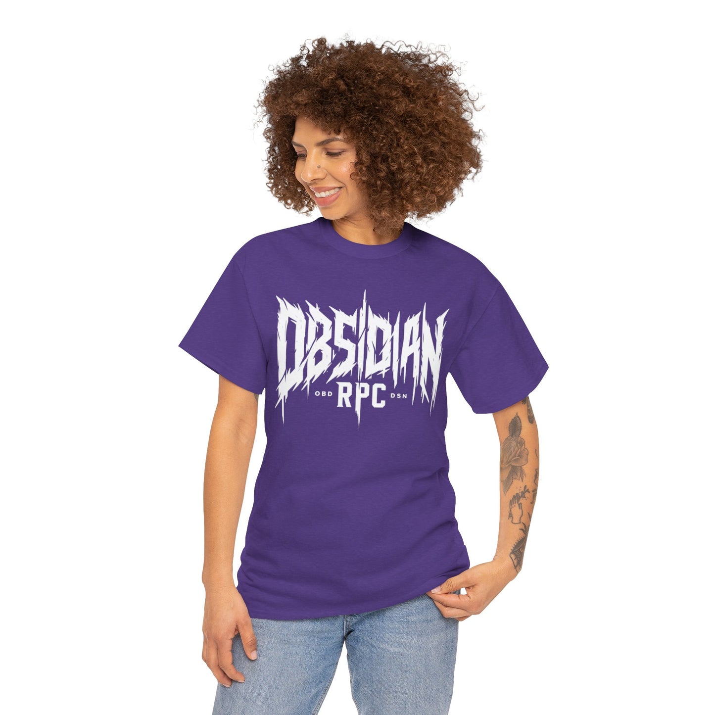 Obsidian Warrior Graphic Unisex Heavy Cotton Tee - Bold Streetwear for Gamers