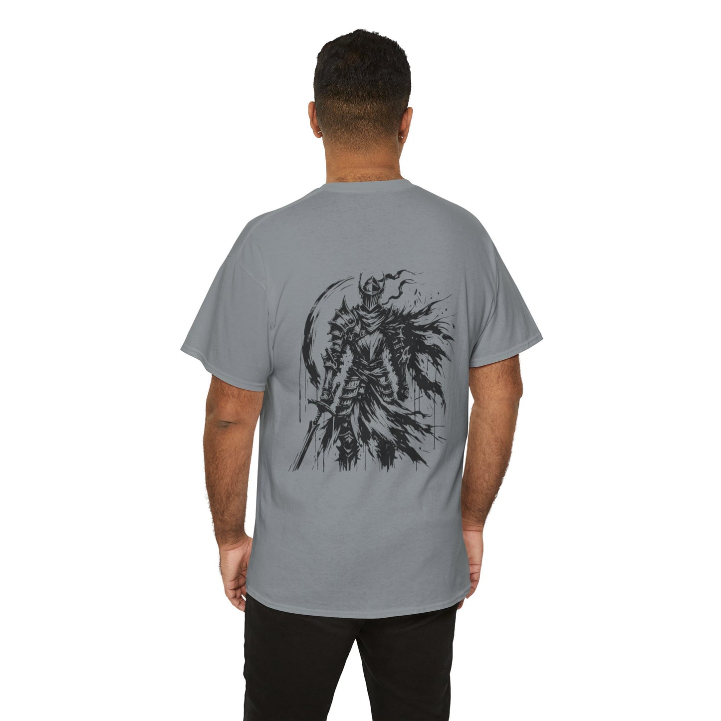 Obsidian Warrior Graphic Unisex Heavy Cotton Tee - Bold Streetwear for Gamers