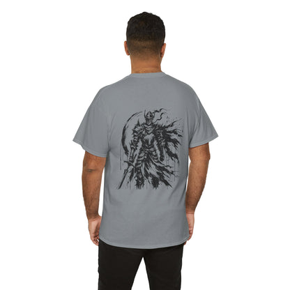 Obsidian Warrior Graphic Unisex Heavy Cotton Tee - Bold Streetwear for Gamers