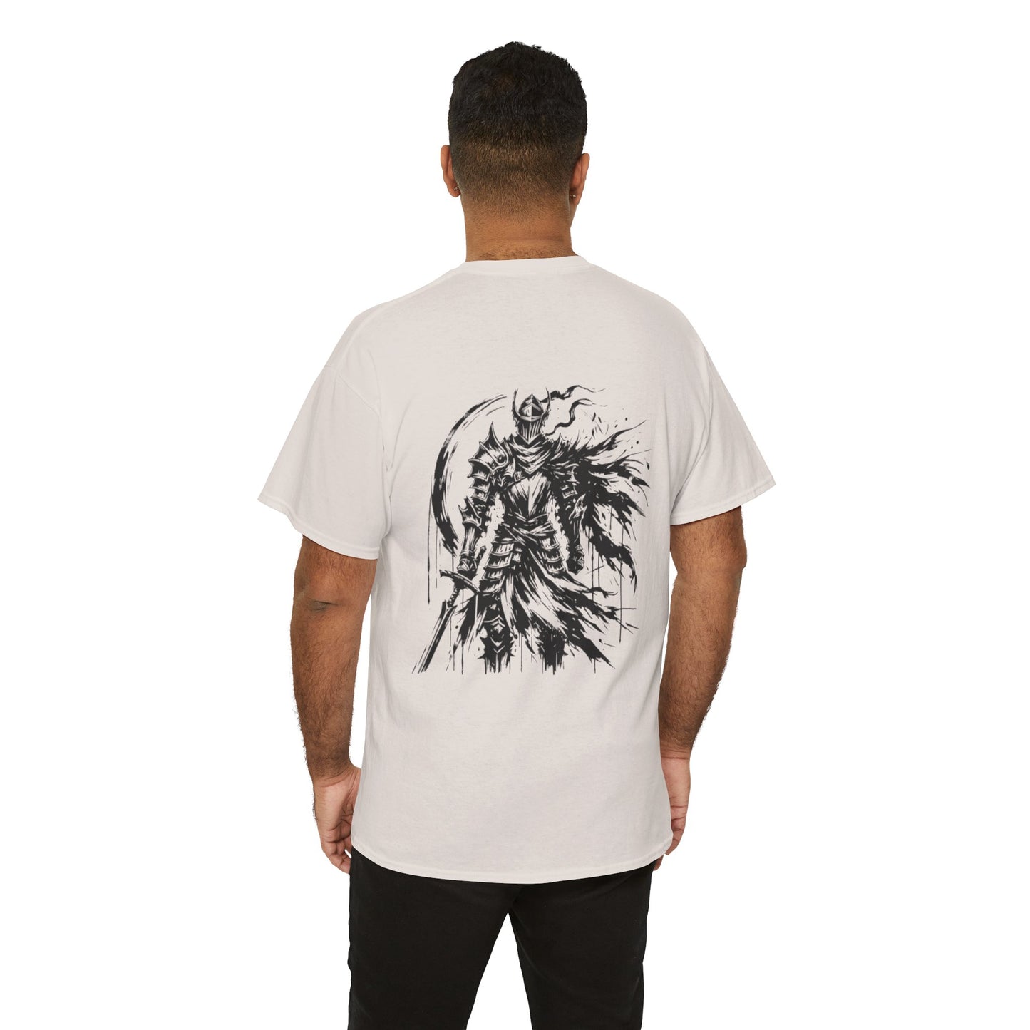 Obsidian Warrior Graphic Unisex Heavy Cotton Tee - Bold Streetwear for Gamers