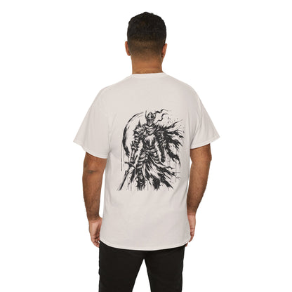 Obsidian Warrior Graphic Unisex Heavy Cotton Tee - Bold Streetwear for Gamers