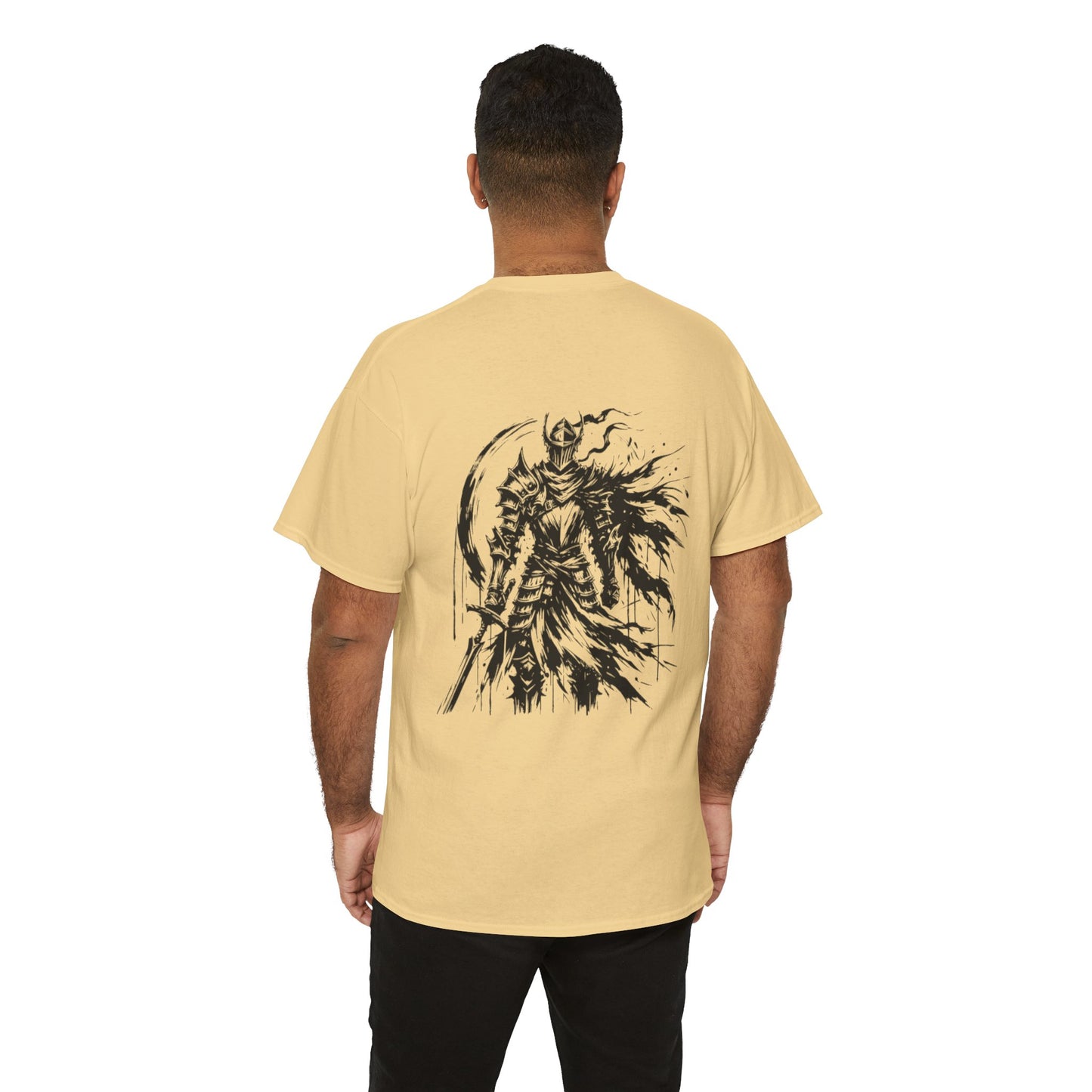 Obsidian Warrior Graphic Unisex Heavy Cotton Tee - Bold Streetwear for Gamers