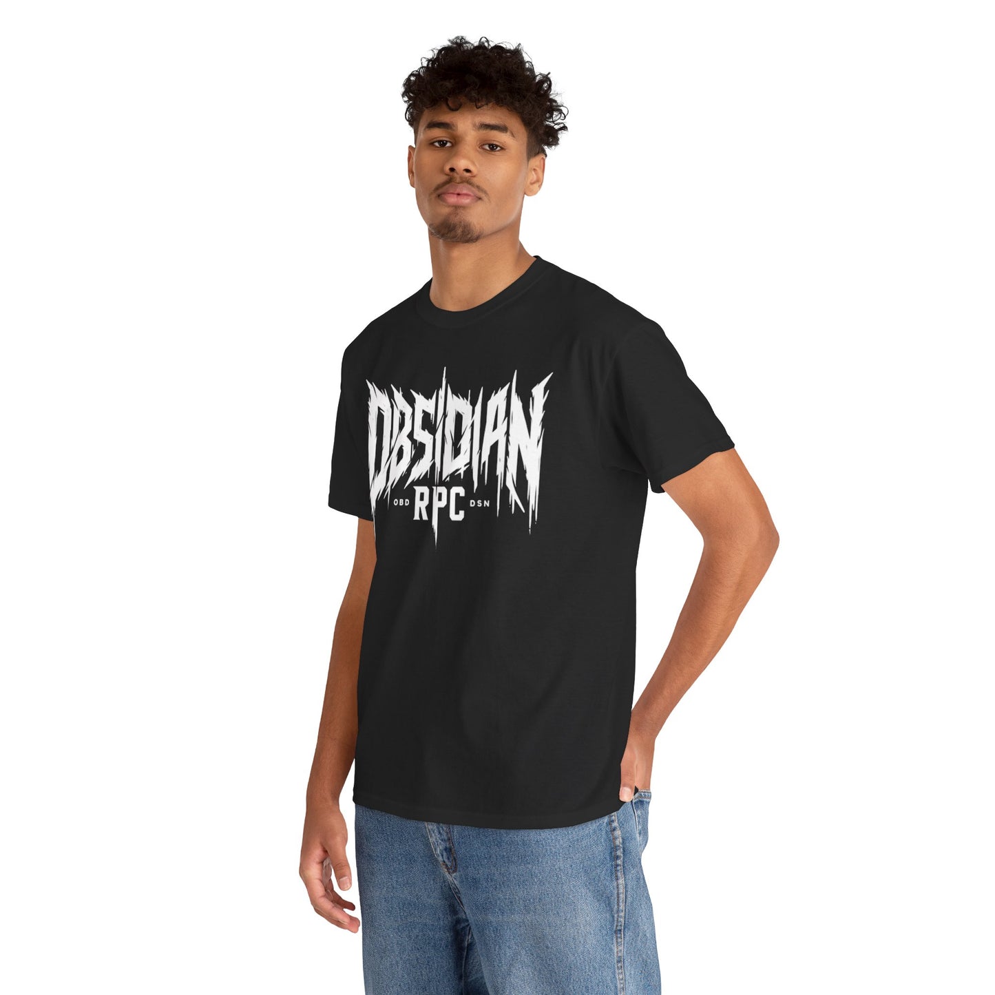 Obsidian Warrior Graphic Unisex Heavy Cotton Tee - Bold Streetwear for Gamers