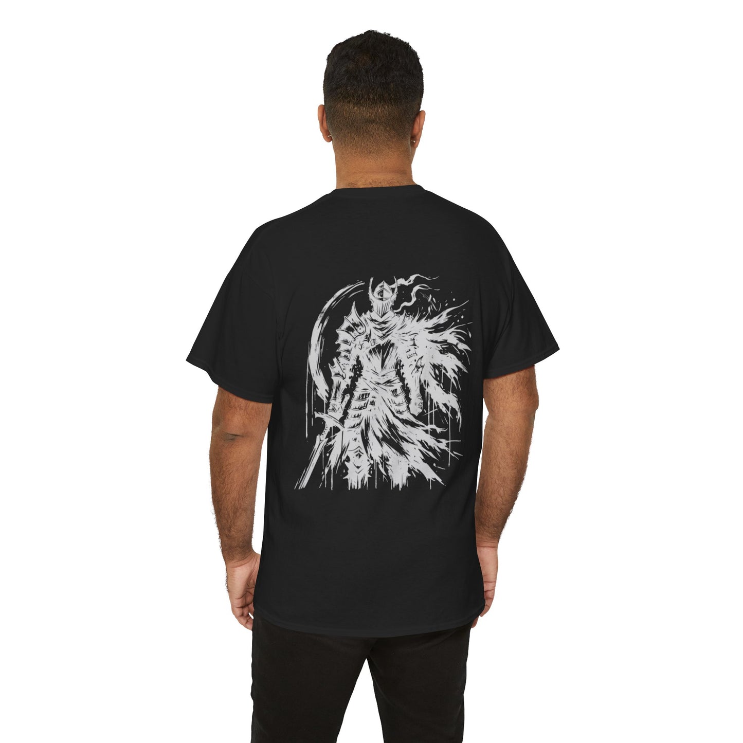 Obsidian Warrior Graphic Unisex Heavy Cotton Tee - Bold Streetwear for Gamers