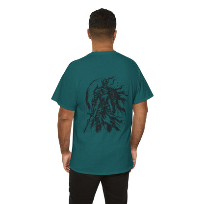 Obsidian Warrior Graphic Unisex Heavy Cotton Tee - Bold Streetwear for Gamers