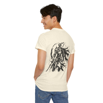 Obsidian Warrior Graphic Unisex Heavy Cotton Tee - Bold Streetwear for Gamers